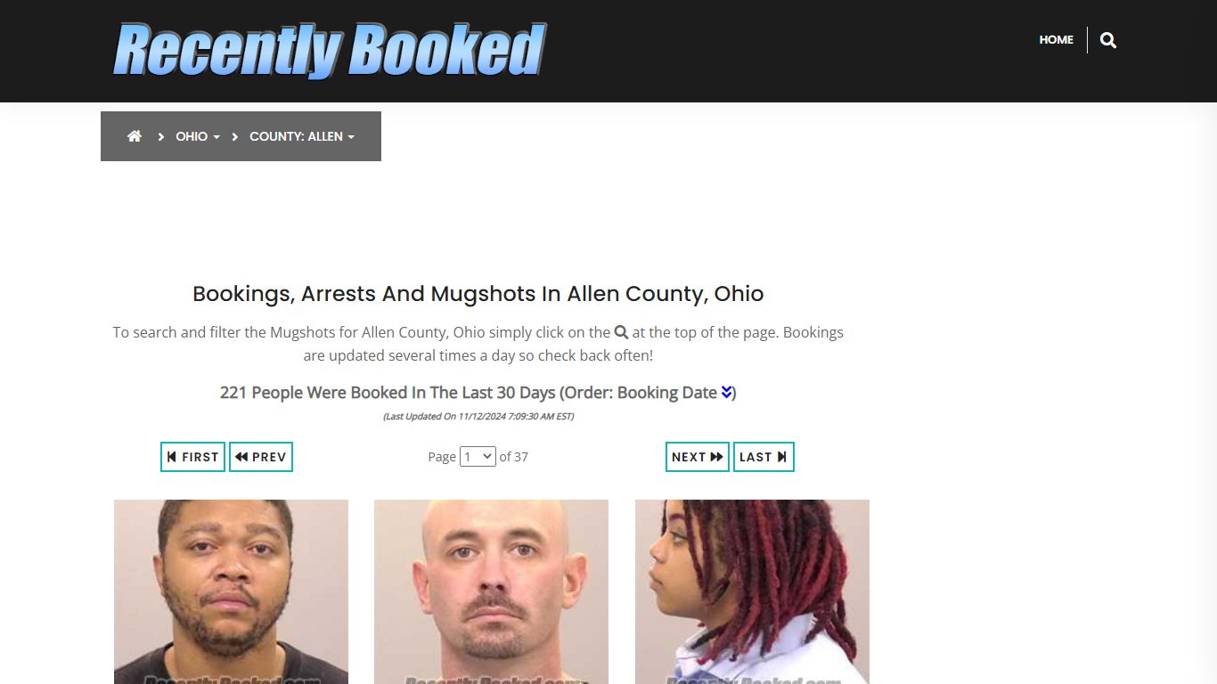 Bookings, Arrests and Mugshots in Allen County, Ohio - Recently Booked